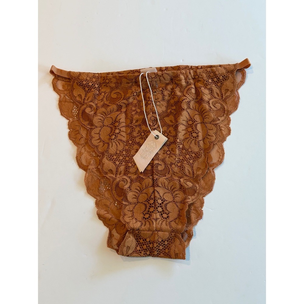 Hah Chase Me Down Panty Brown Sugar Lace Panty NEW XS